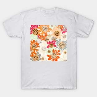 Vintage Sunflower Pattern T-Shirt